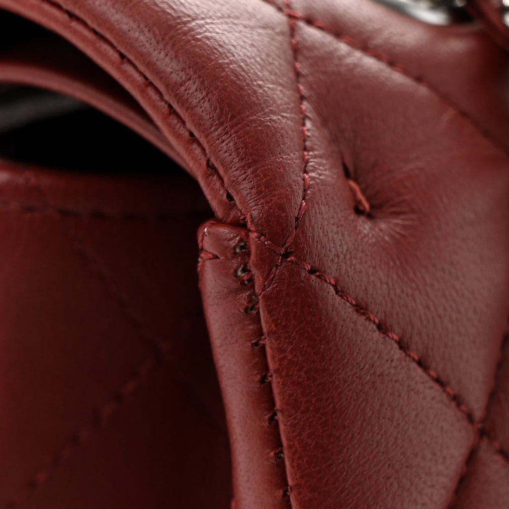 Chanel Lambskin Quilted Medium Double Flap Burgundy