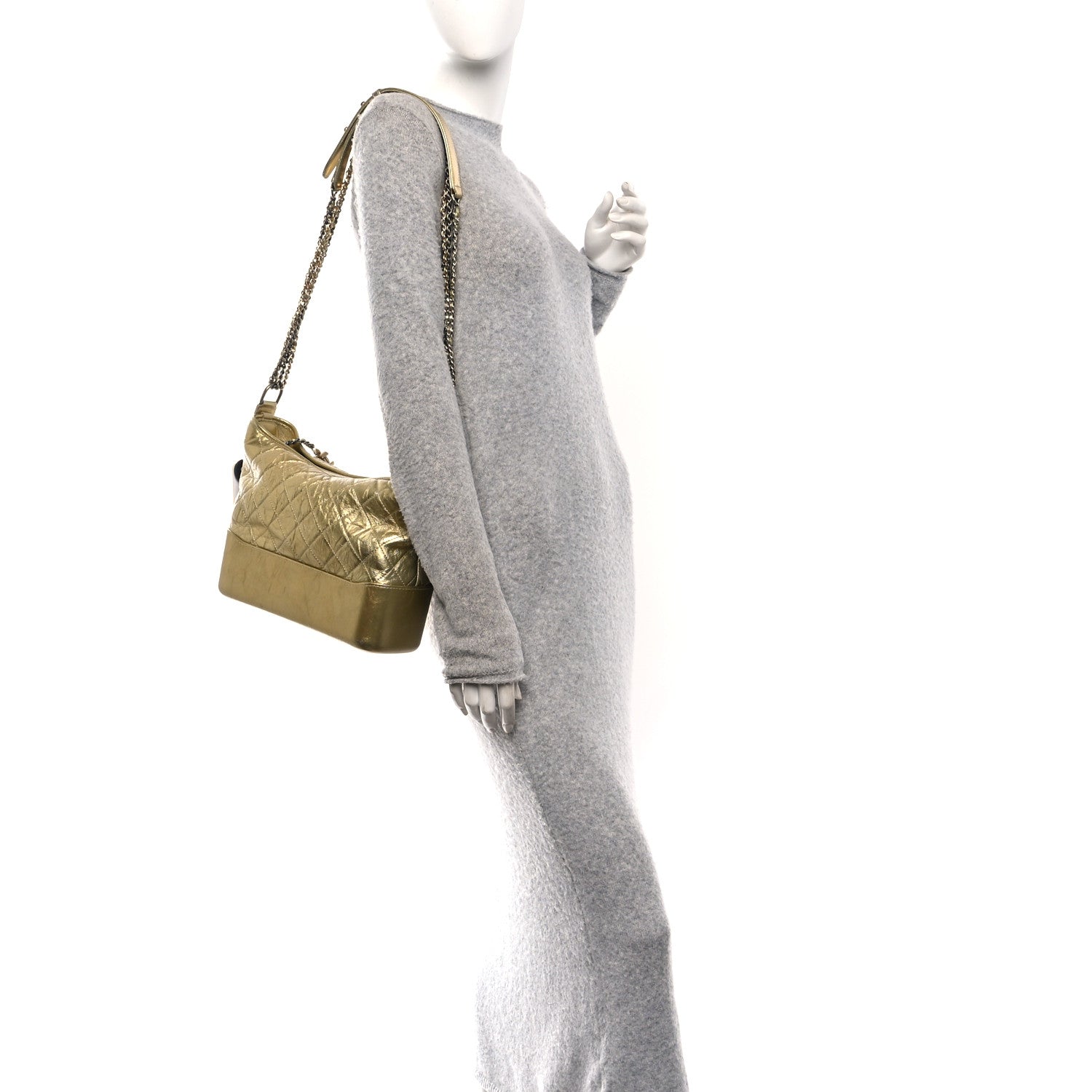 Chanel Metallic Aged Calfskin Quilted Medium Gabrielle Gold