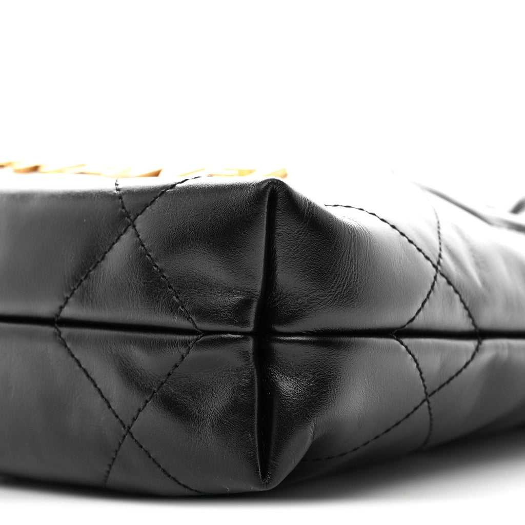 Chanel Shiny Calfskin Quilted Mini Chanel 22 Black