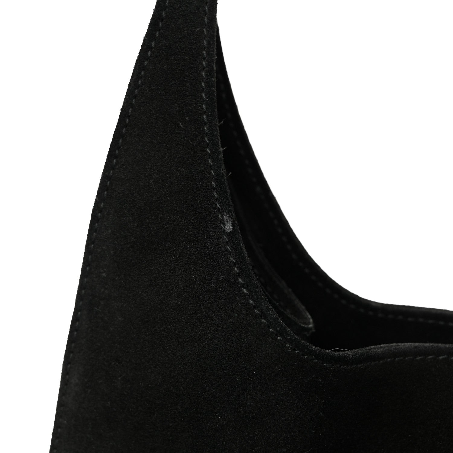 Gucci Suede Logo Shoulder Bag Black