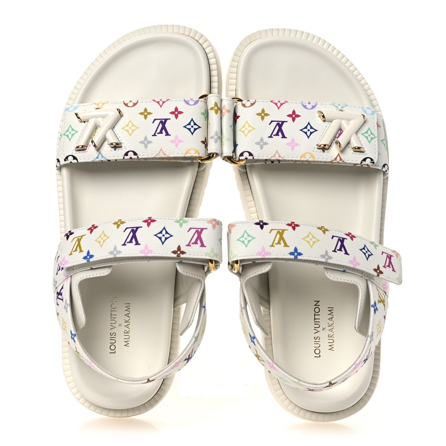 Louis Vuitton LV X TM Monogram Multicolor Sunset Flat Sandals 37 White