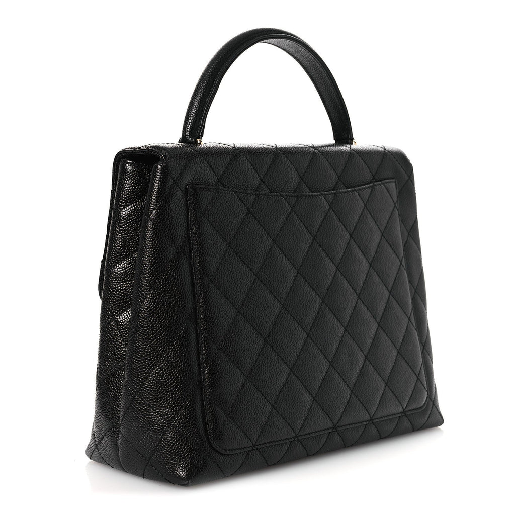 Chanel Caviar Quilted Jumbo Kelly Flap Black