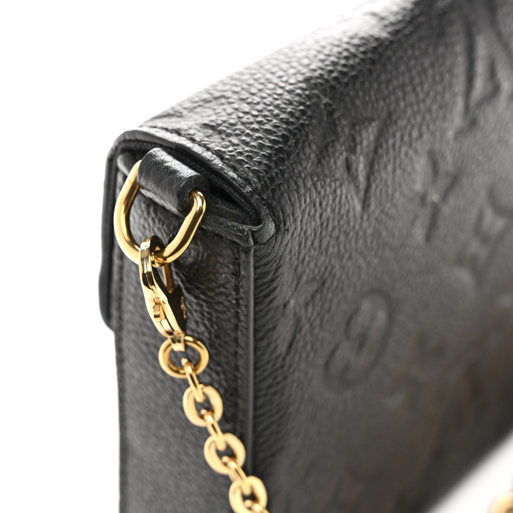 Louis Vuitton Empreinte Pochette Felicie Chain Wallet Black