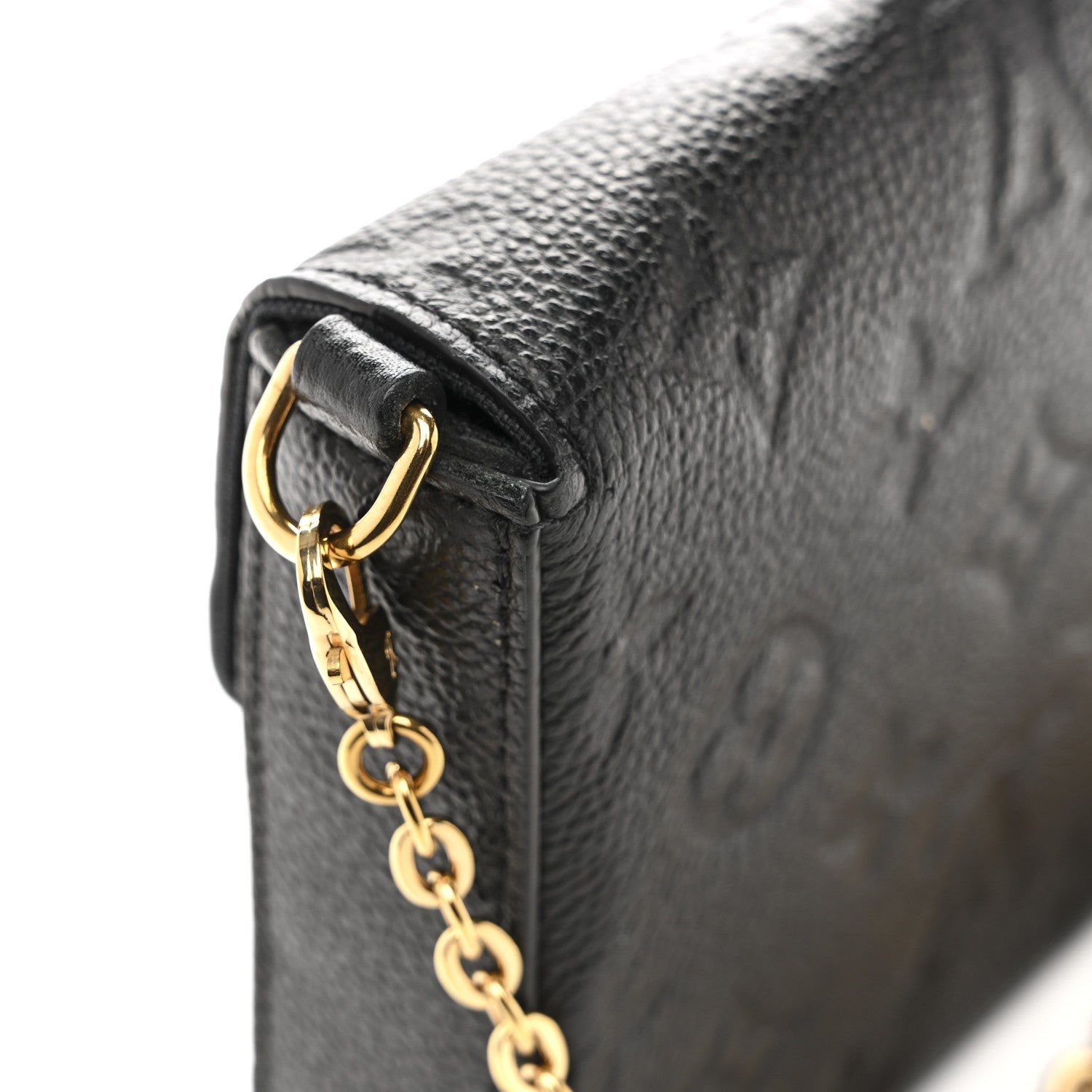 Louis Vuitton Empreinte Pochette Felicie Chain Wallet Black