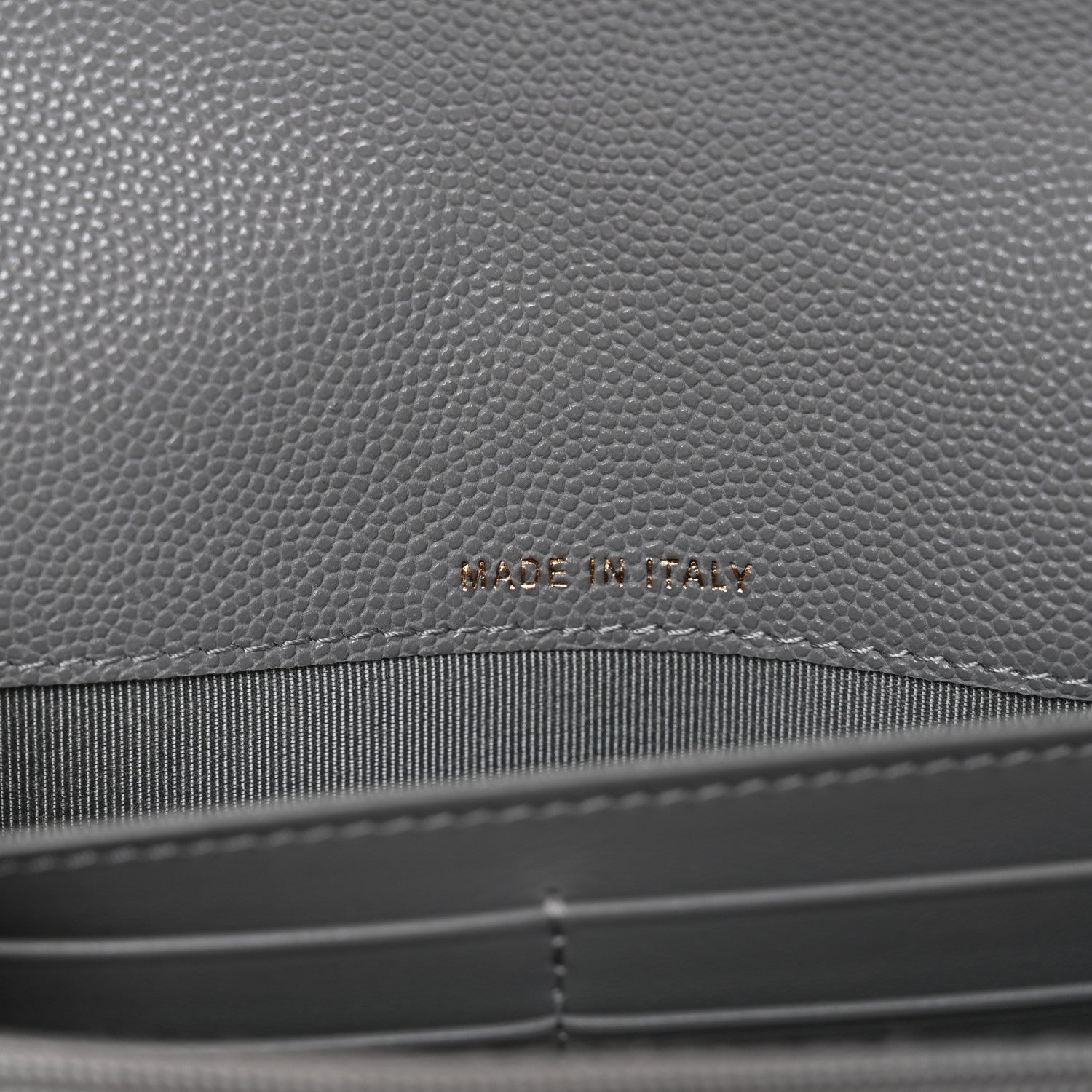 Caviar Quilted Large Gusset Flap Wallet Grey