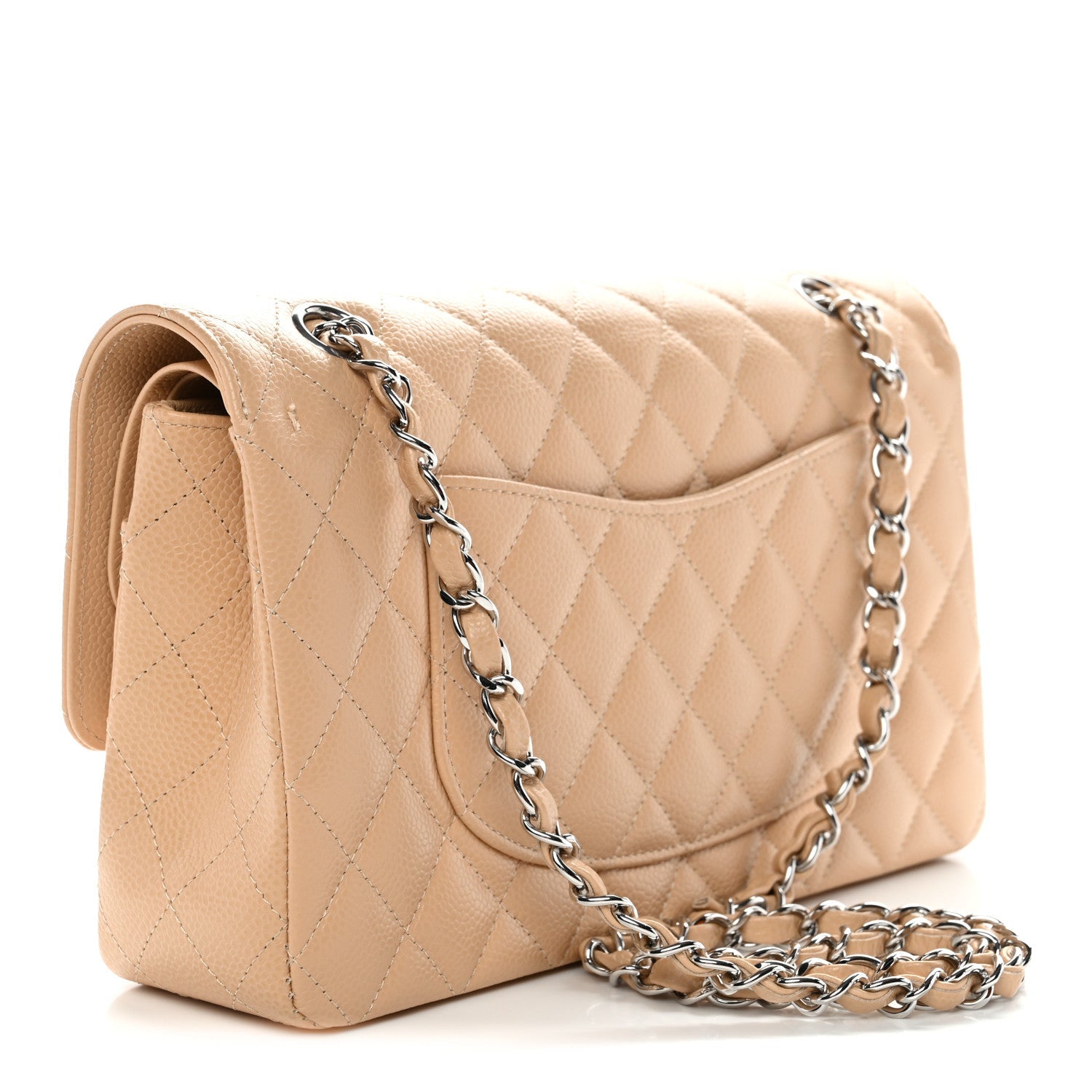 Chanel Caviar Quilted Medium Double Flap Beige