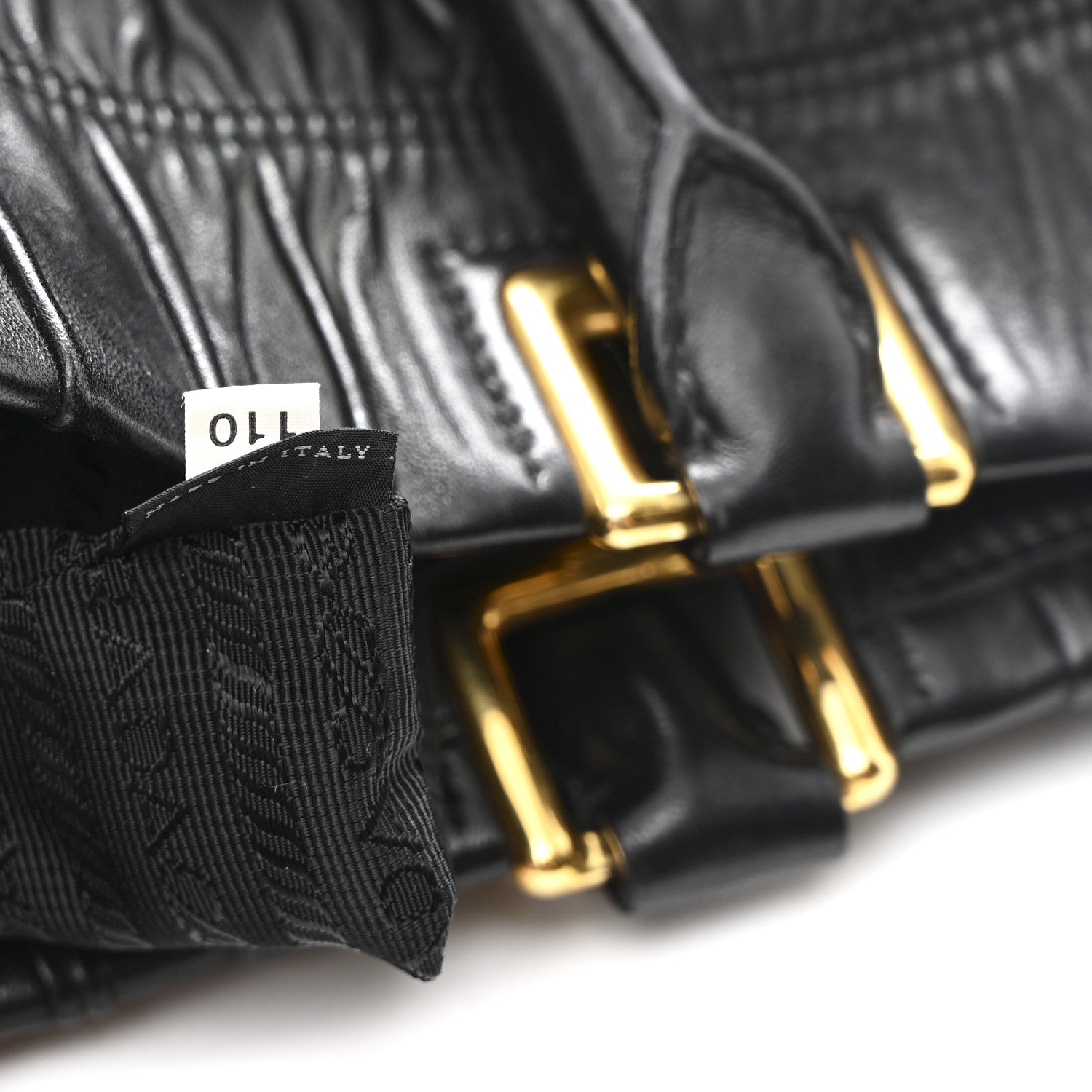 Prada Nappa Gaufre Top Handle Satchel Black