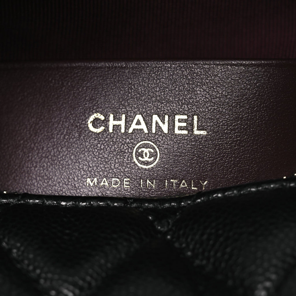Chanel Caviar Quilted Hobo Clutch With Chain Black