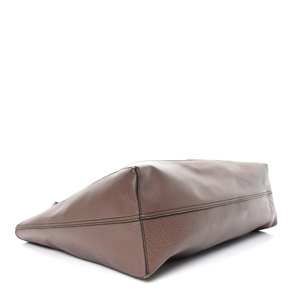 Gucci GG Supreme Monogram Web Ophidia Tote Brown