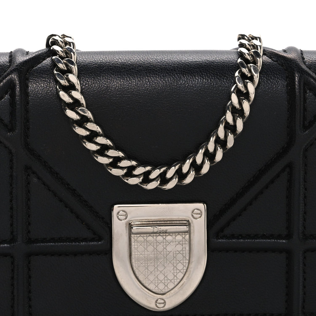 Christian Dior Lambskin Baby Diorama Flap Bag Black