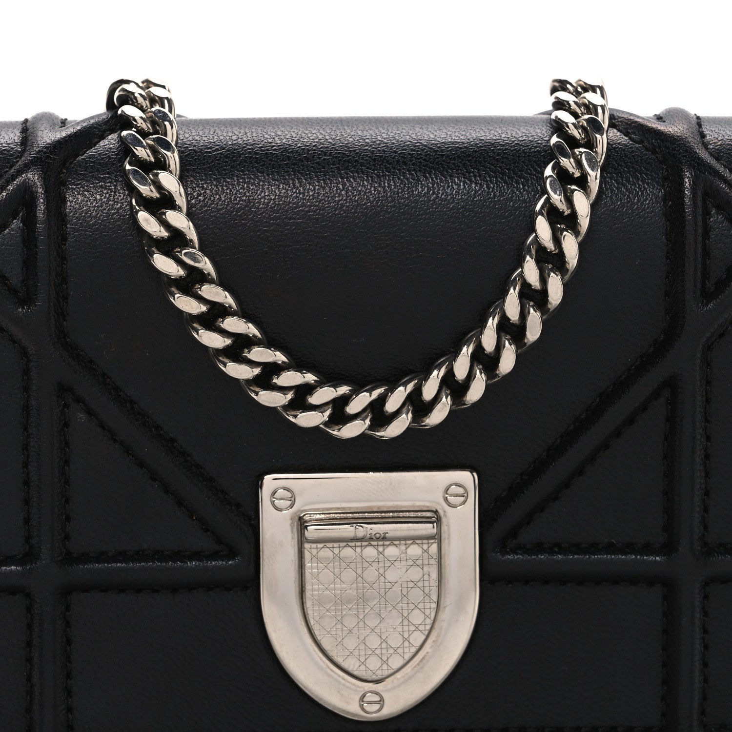 Christian Dior Lambskin Baby Diorama Flap Bag Black