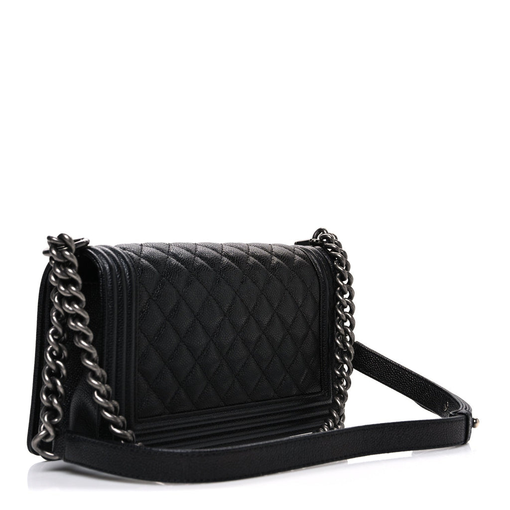 Chanel Caviar Quilted Medium Boy Flap Black