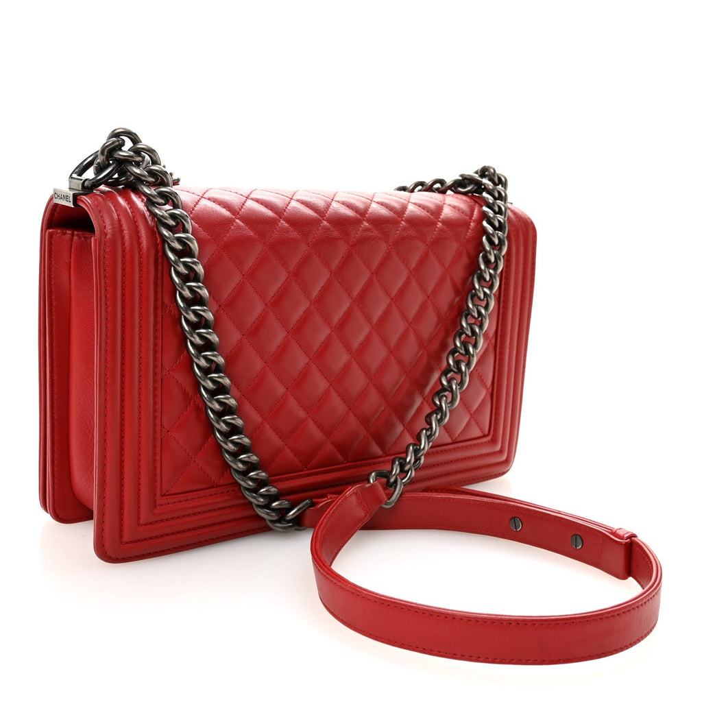 Chanel Calfskin Quilted New Medium Boy Flap Red