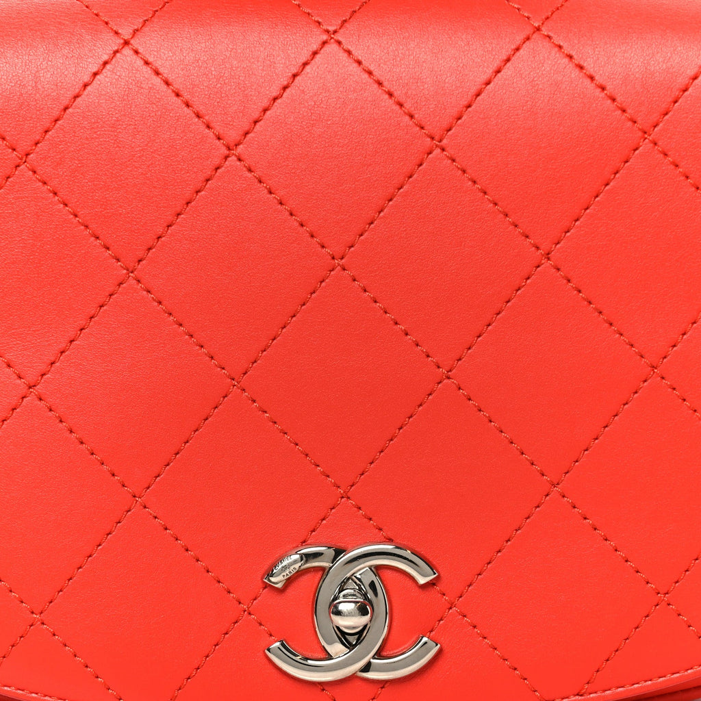 Chanel Calfskin Stitched Small Ring My Bag Flap Crossbody Red
