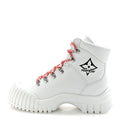 Louis Vuitton Calfskin Ruby Flat Ranger Boots 38 White