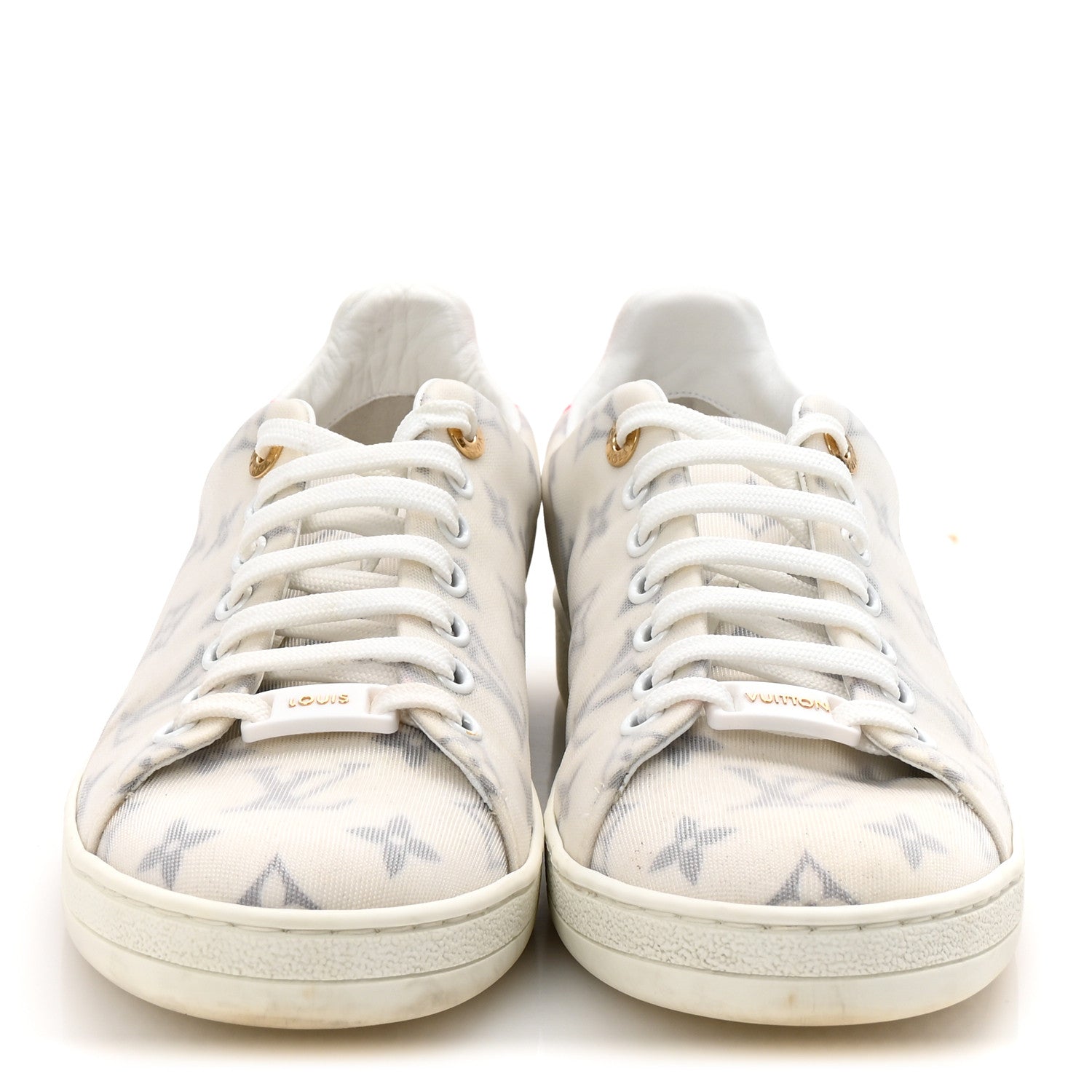 Louis Vuitton Technical Fabric Calfskin Monogram Frontrow Sneakers 39 Pink