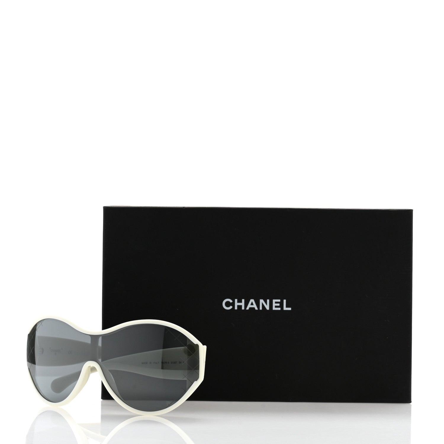 Acetate Shield Sunglasses 71476-A White