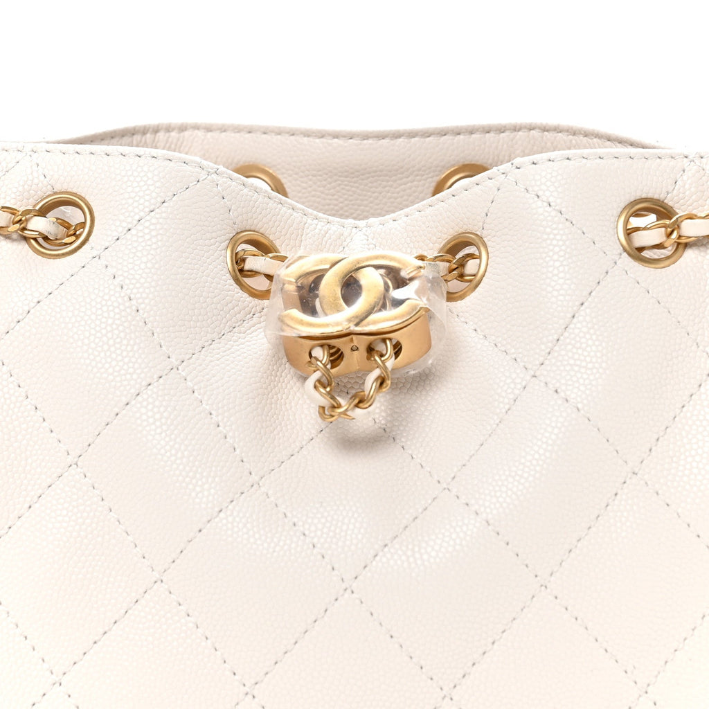 Chanel Caviar Quilted Mini Chanel 25 Handbag White