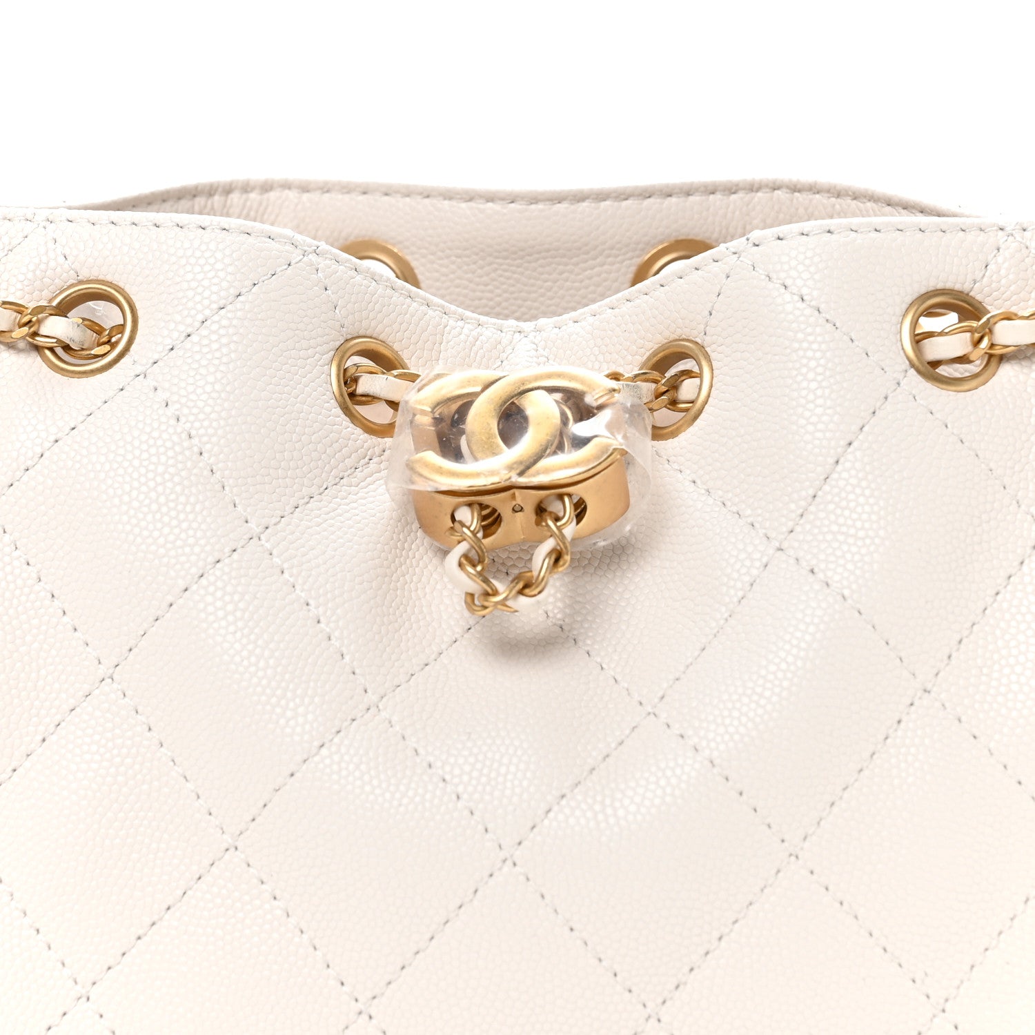 Chanel Caviar Quilted Mini Chanel 25 Handbag White