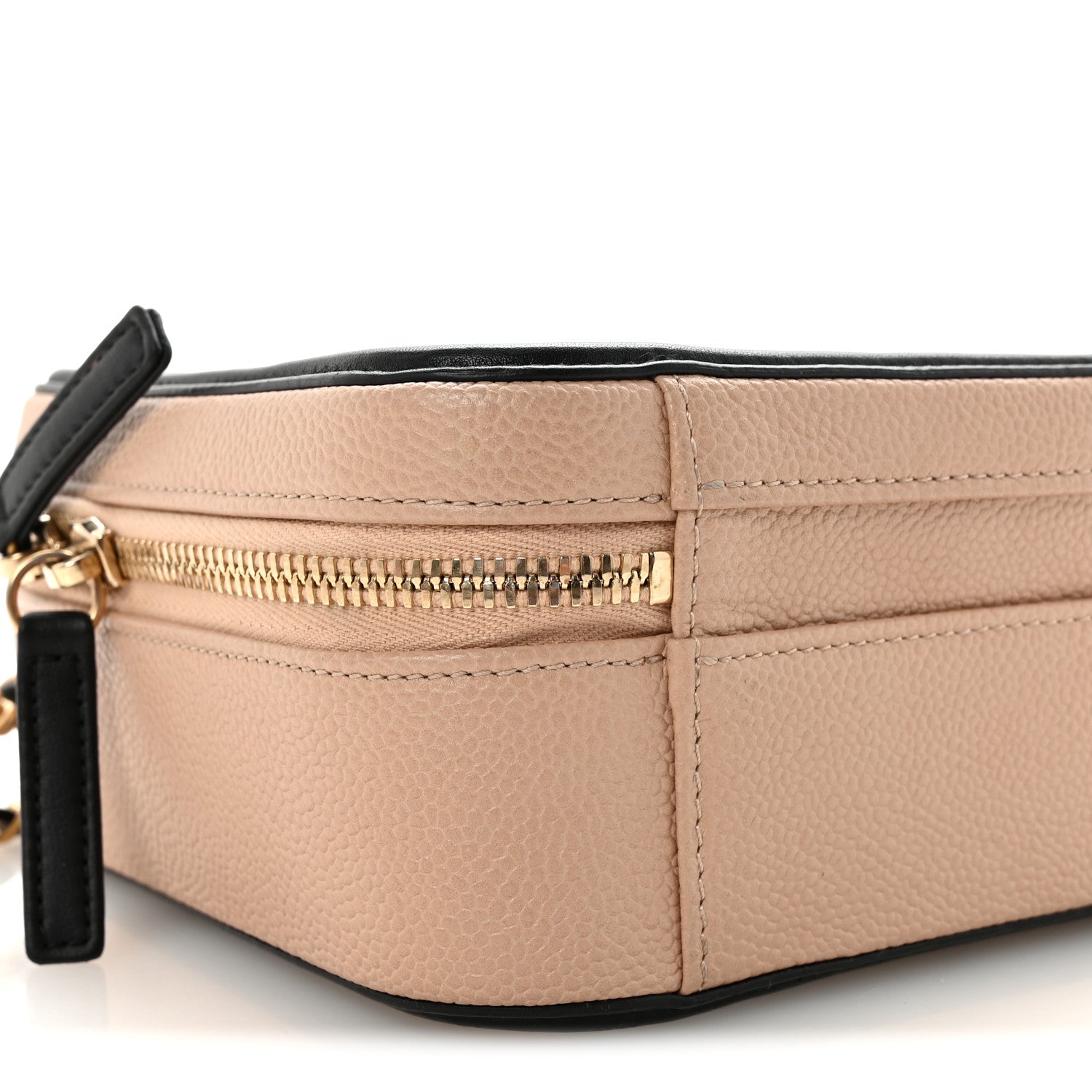 Chanel Caviar Quilted Medium CC Filigree Vanity Case Beige Black