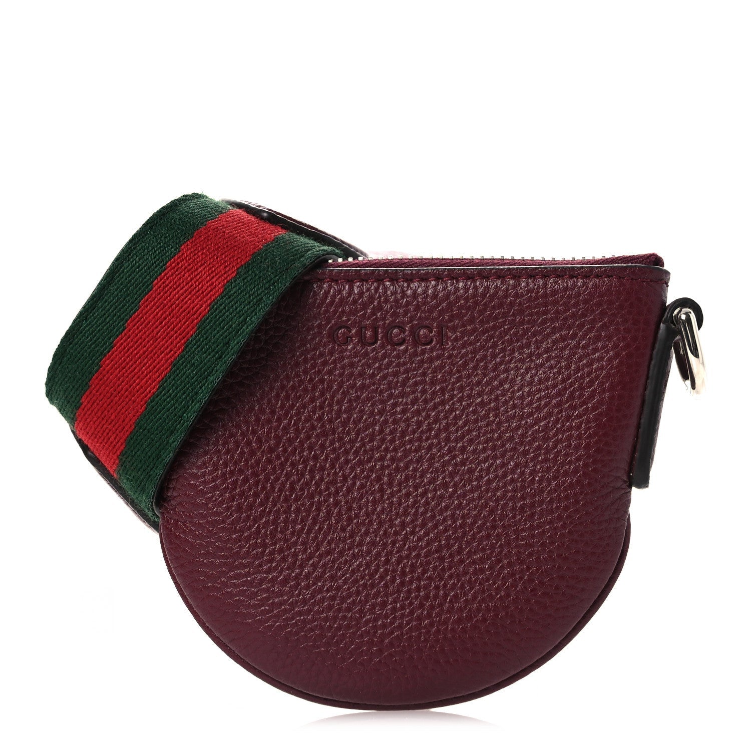 Gucci Pebbled Calfskin Mini B Shoulder Bag Red