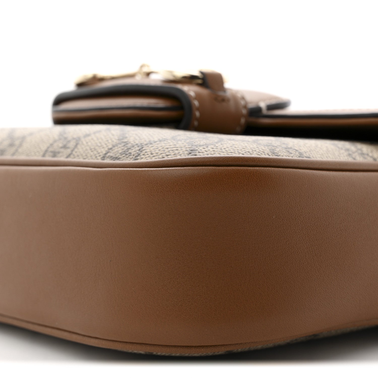 Gucci GG Supreme Monogram Duomo Lux Horsebit 1955 Soft Small Shoulder Bag Beige Ebony Sundial