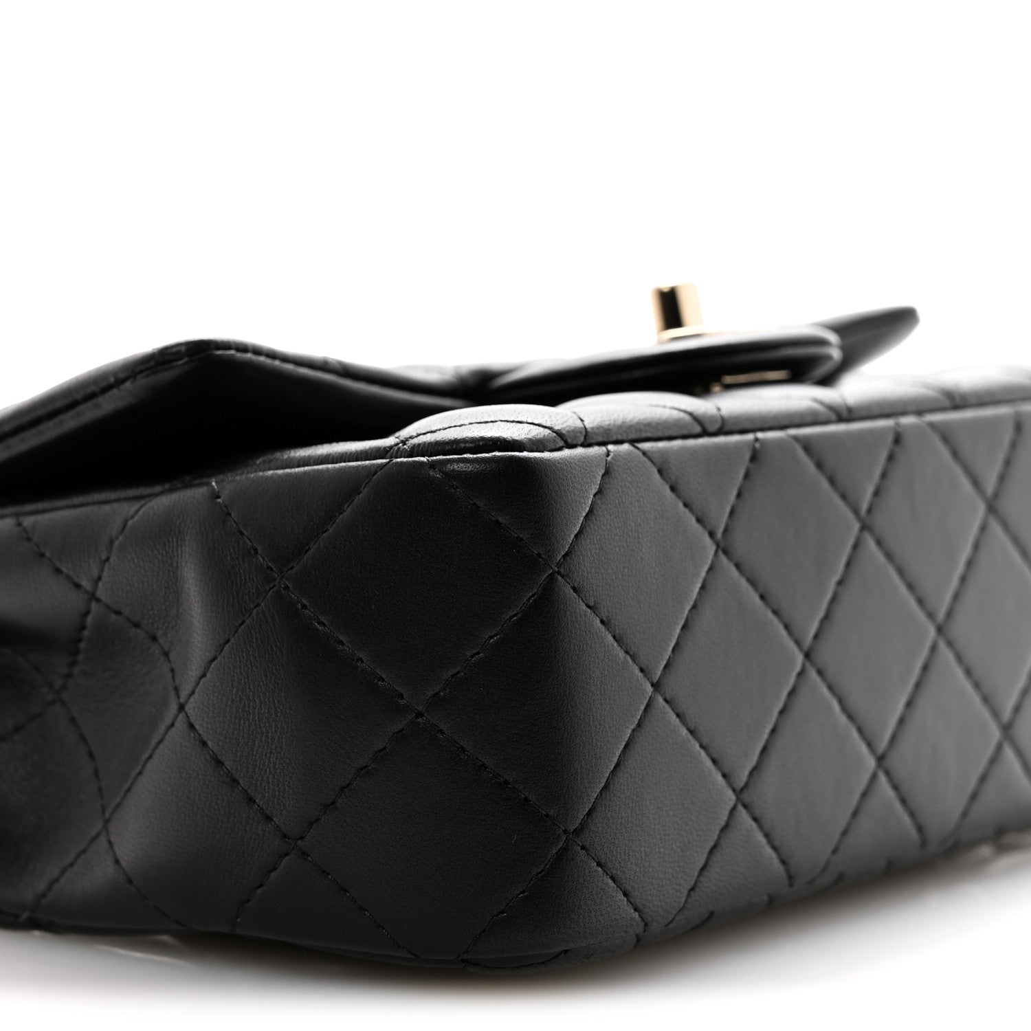 Chanel Lambskin Quilted Mini Rectangular Flap Black