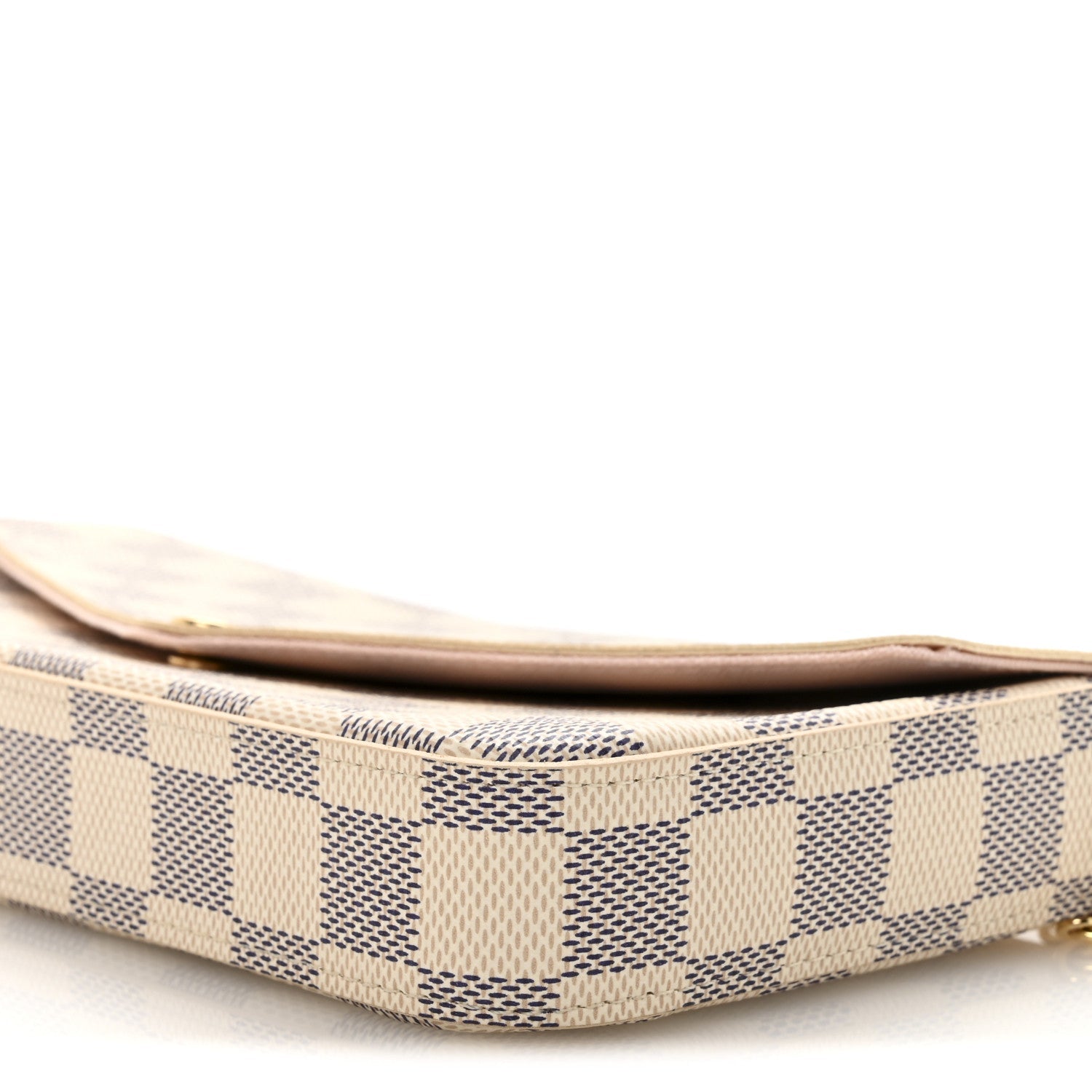 Louis Vuitton Damier Azur Pochette Felicie Chain Wallet Rose Ballerine