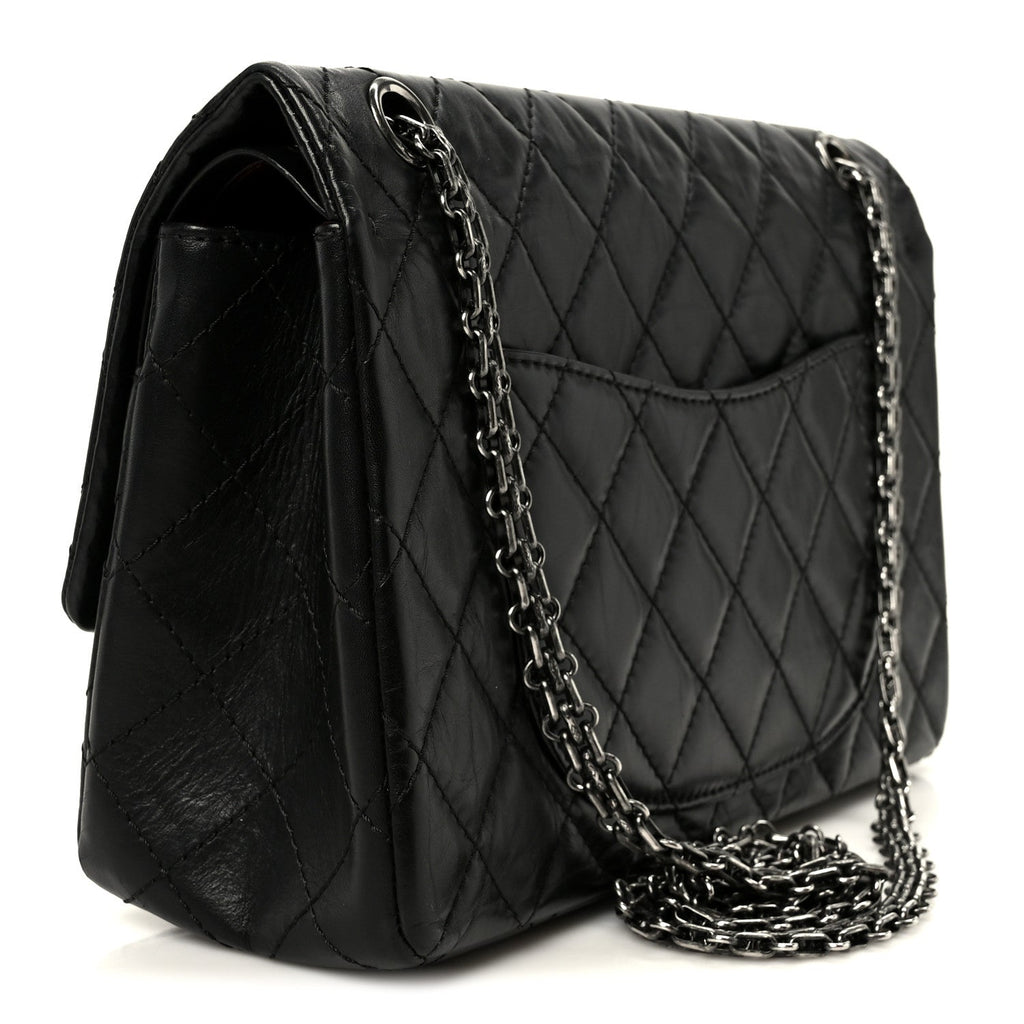 Chanel Aged Calfskin Quilted 2.55 Reissue 226 Flap Black