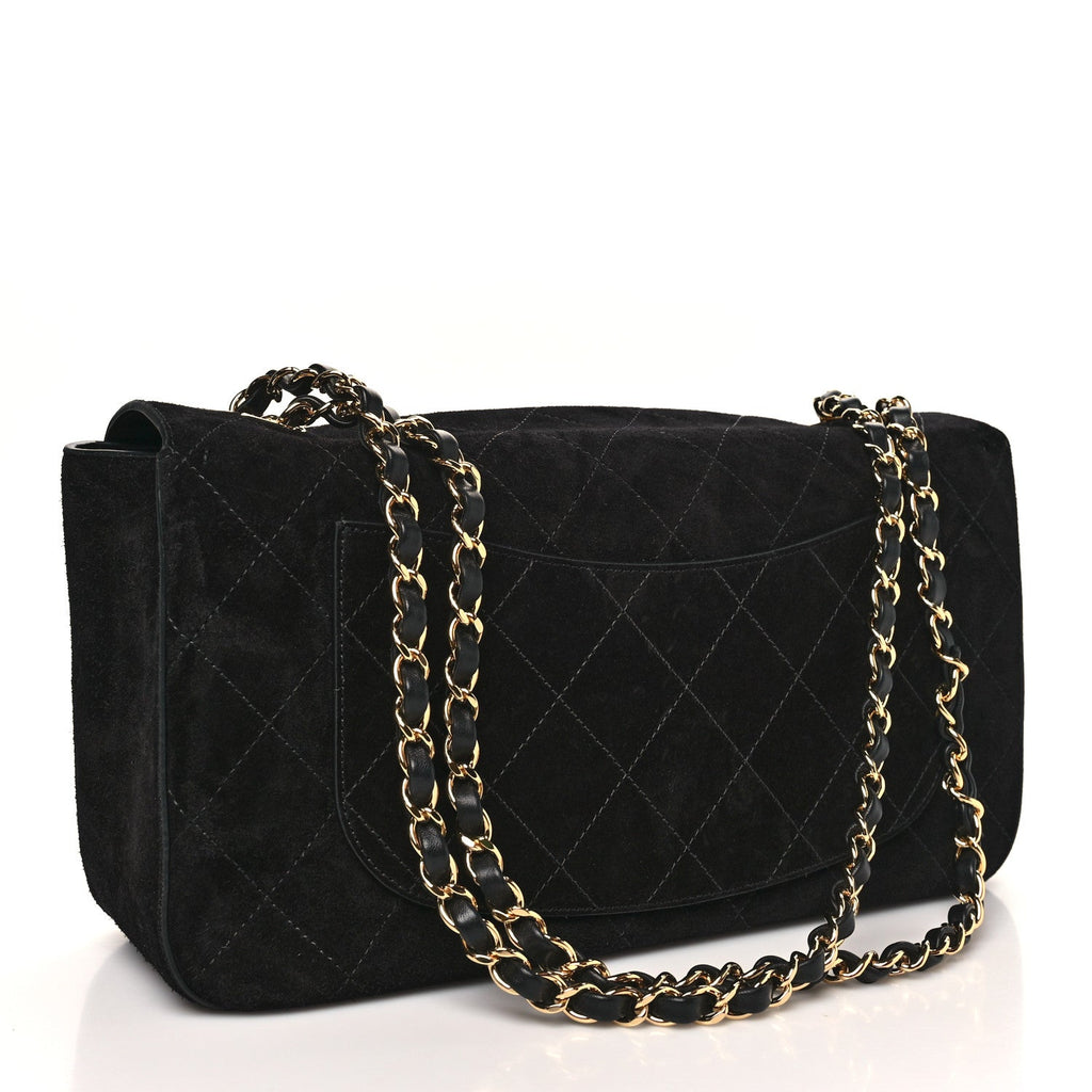 Chanel Suede Calfskin Small Souplissimo Maxi Flap Black