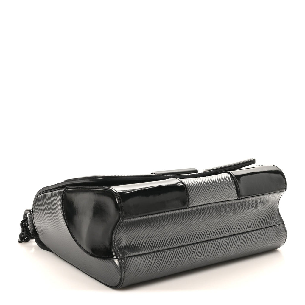 Louis Vuitton Epi Patent Twist Shoulder Bag MM Anthracite Nacre