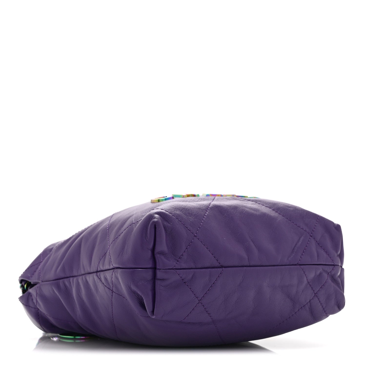 Chanel Shiny Calfskin Quilted Rainbow Mini Chanel 22 Purple
