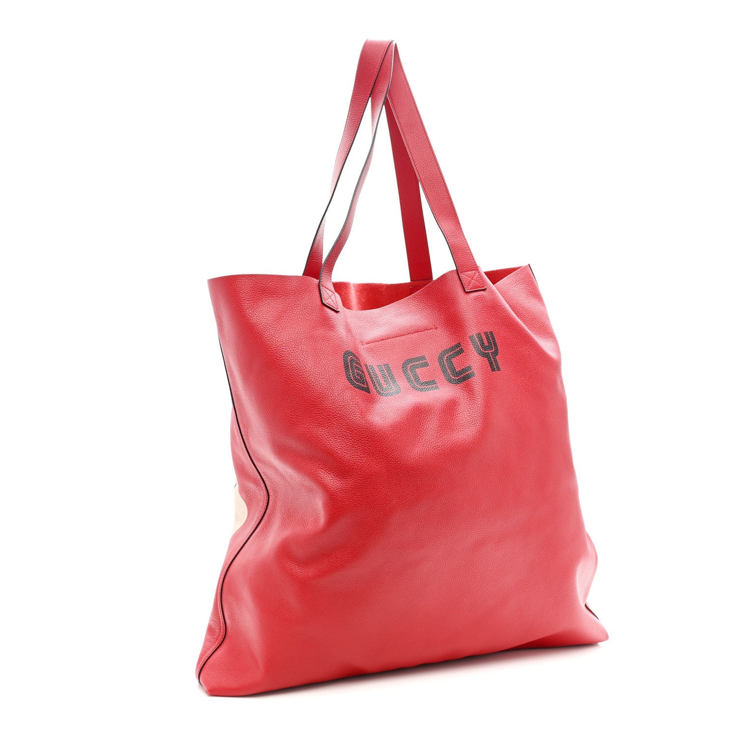 Gucci Calfskin Large Elton John Levon-Goodbye Tote Red