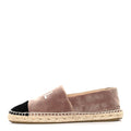 Chanel Velvet Logo Espadrilles 37 Beige Black