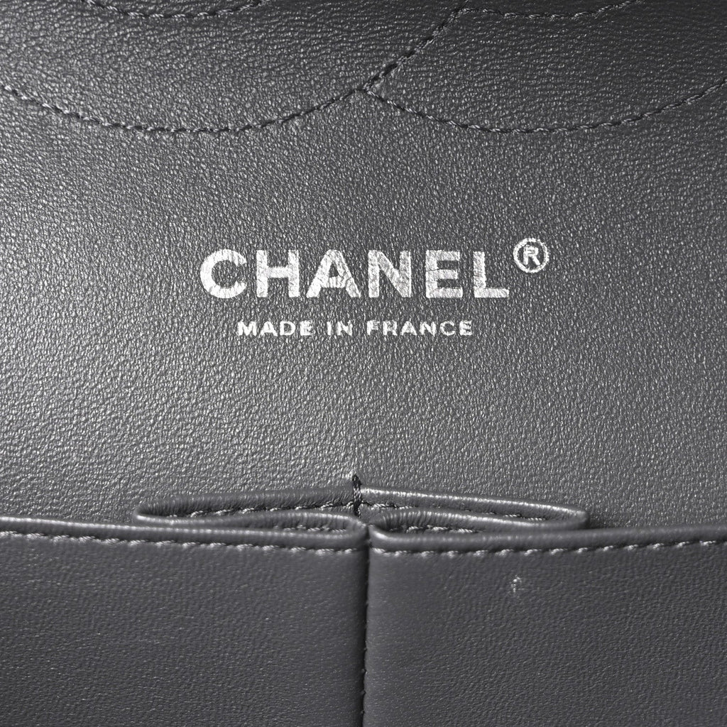 Chanel Lambskin Quilted Jumbo Double Flap Dark Grey