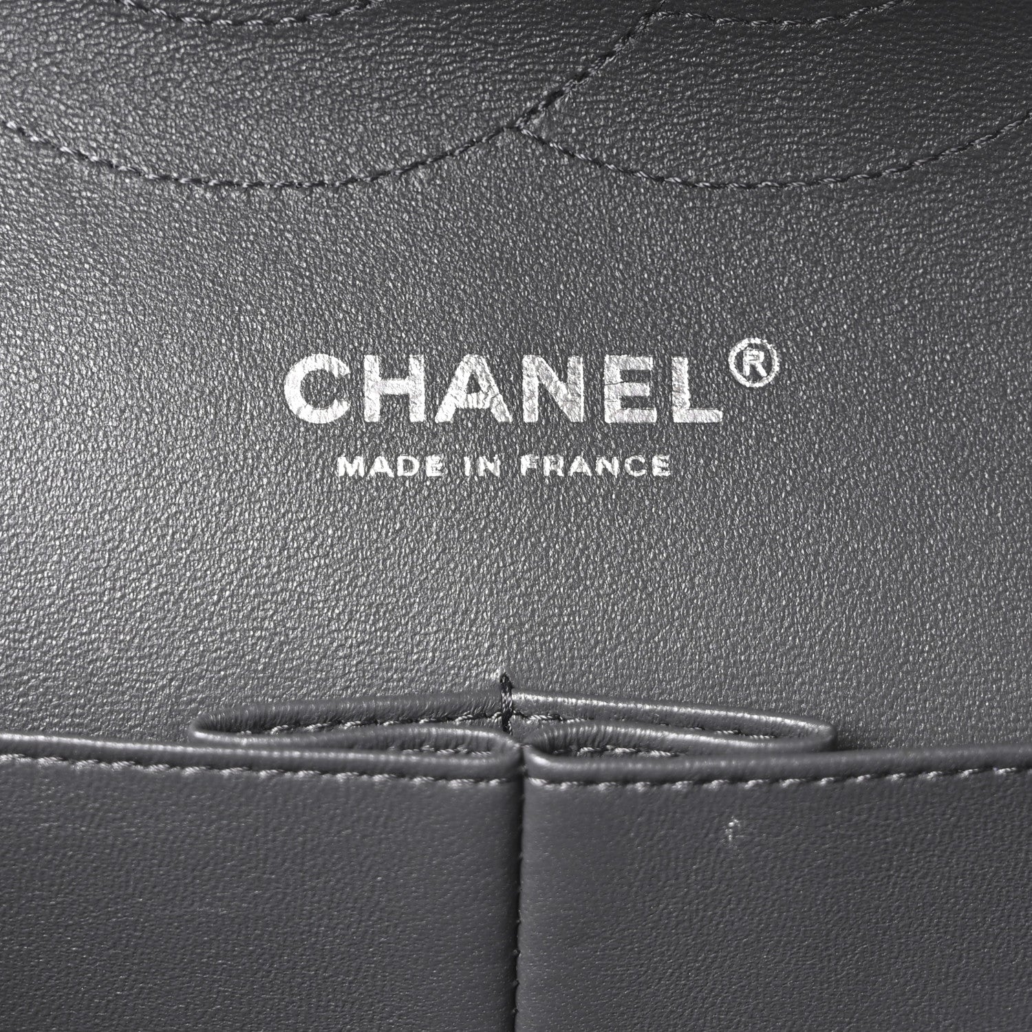 Chanel Lambskin Quilted Jumbo Double Flap Dark Grey
