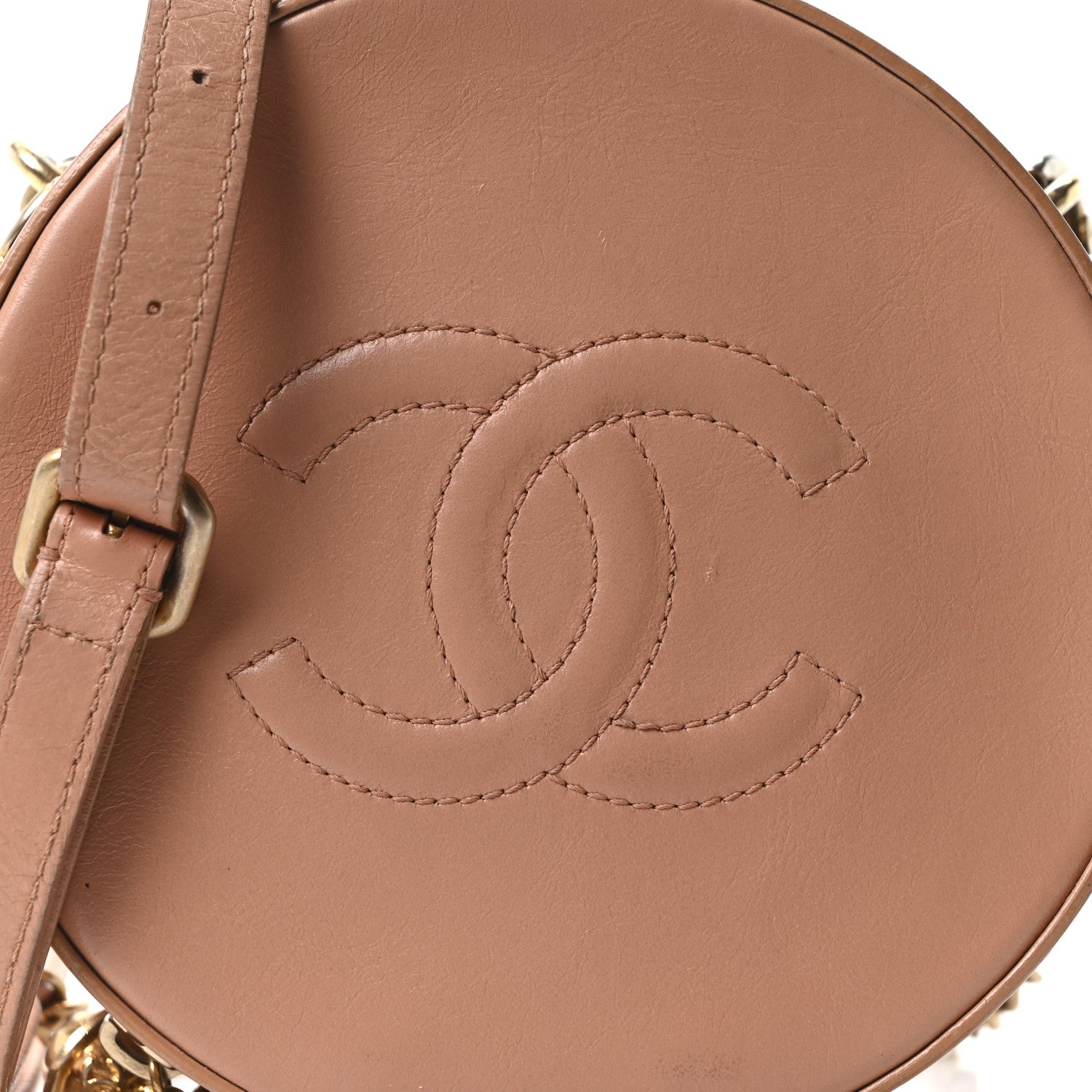 Chanel Calfskin Round As Earth Evening Bag Beige