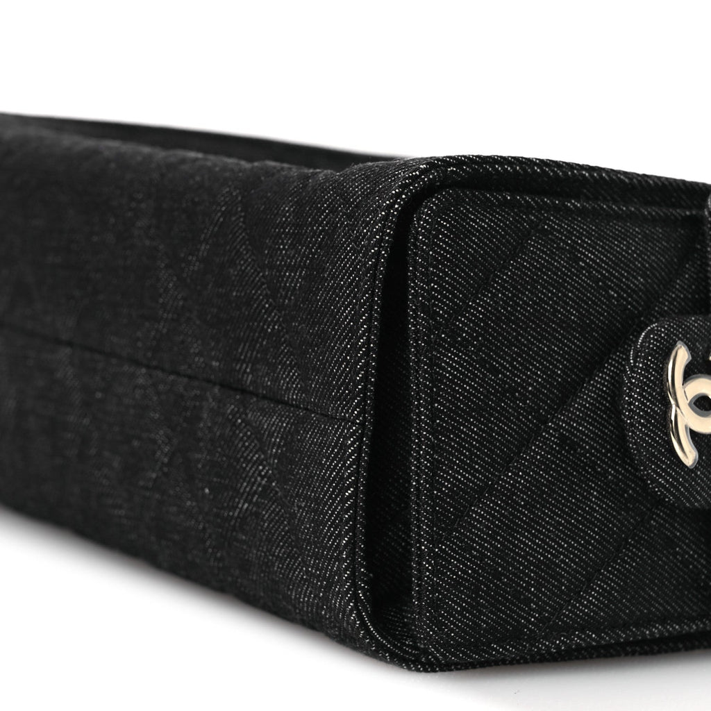Chanel Denim Quilted Mini Chanel 25 Handbag Dark Blue