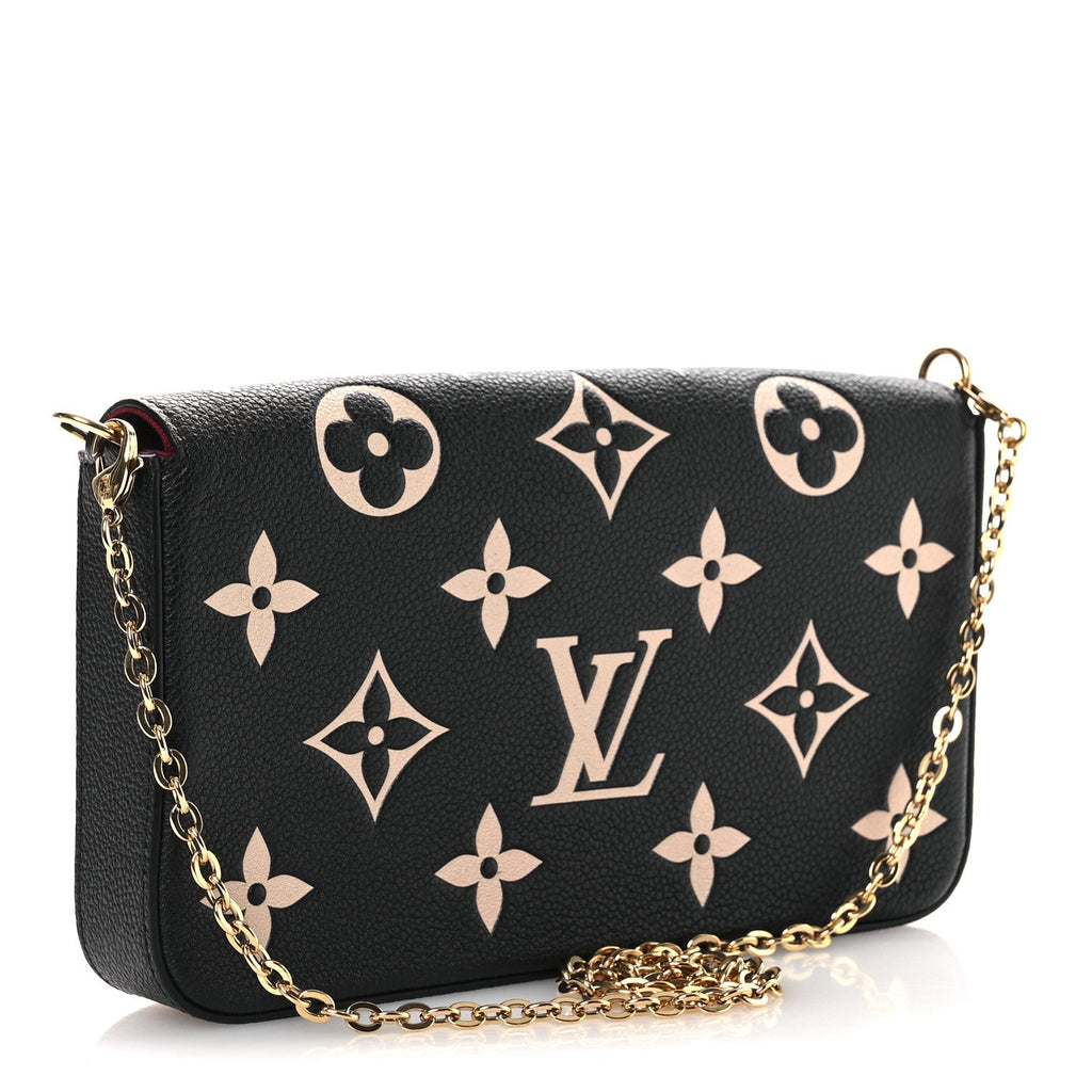 Louis Vuitton Empreinte Monogram Giant Felicie Pochette Black Beige
