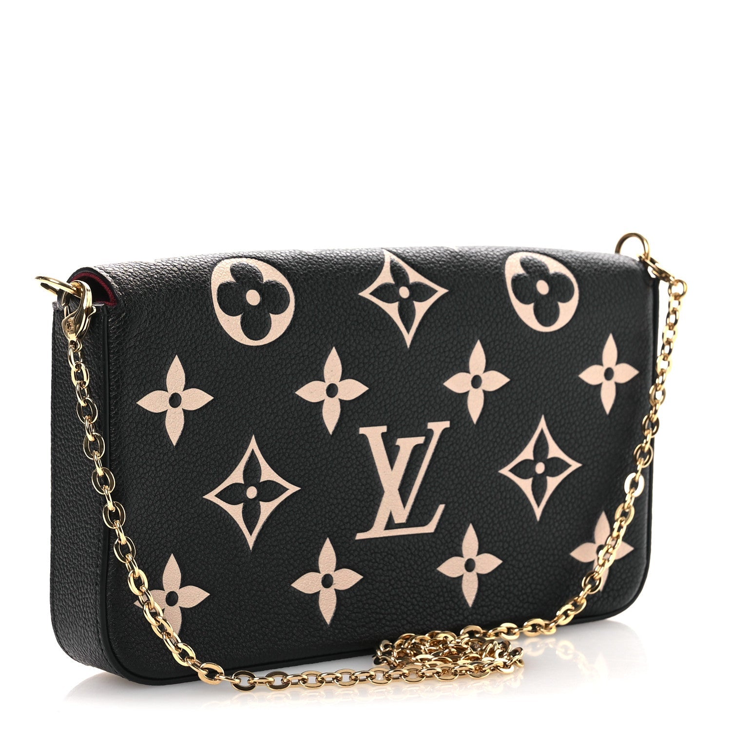 Louis Vuitton Empreinte Monogram Giant Felicie Pochette Black Beige