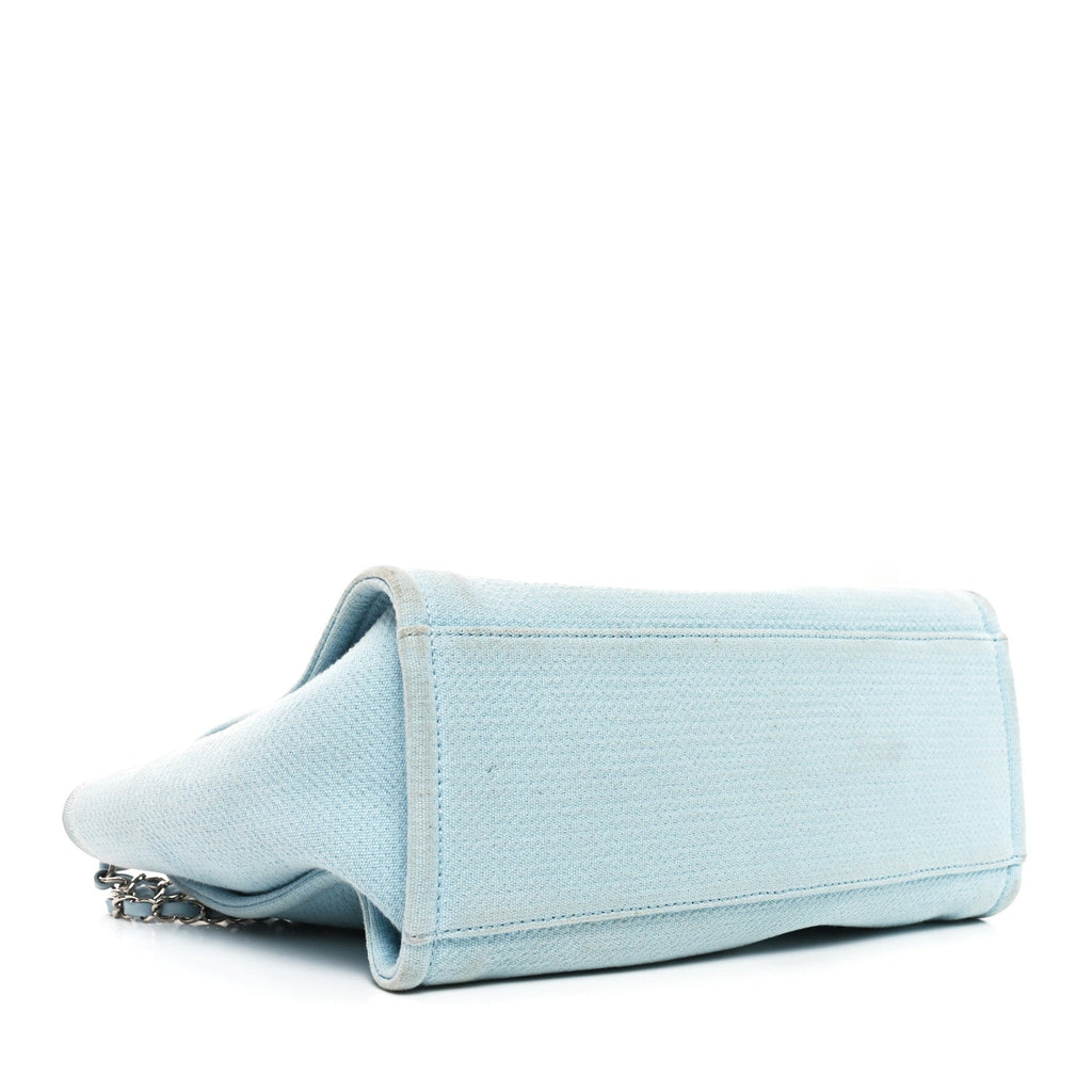 Chanel Mixed Fibers Medium Deauville Tote Light Blue