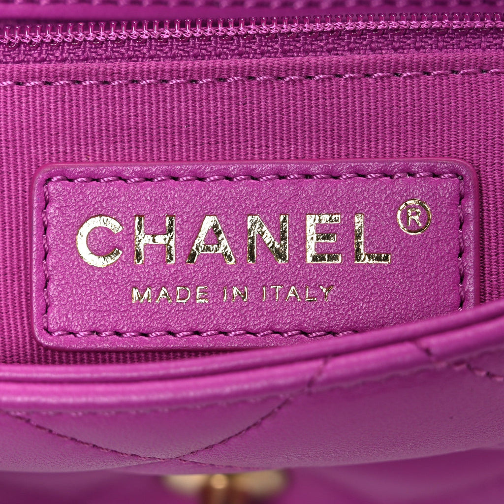 Chanel Lambskin Quilted CC Small Dynasty Flap Purple