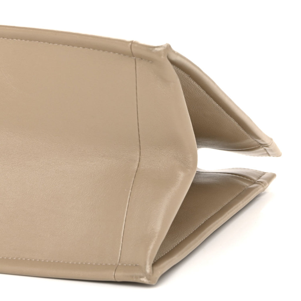 Christian Dior Calfskin Archicannage Medium Essential Tote Beige