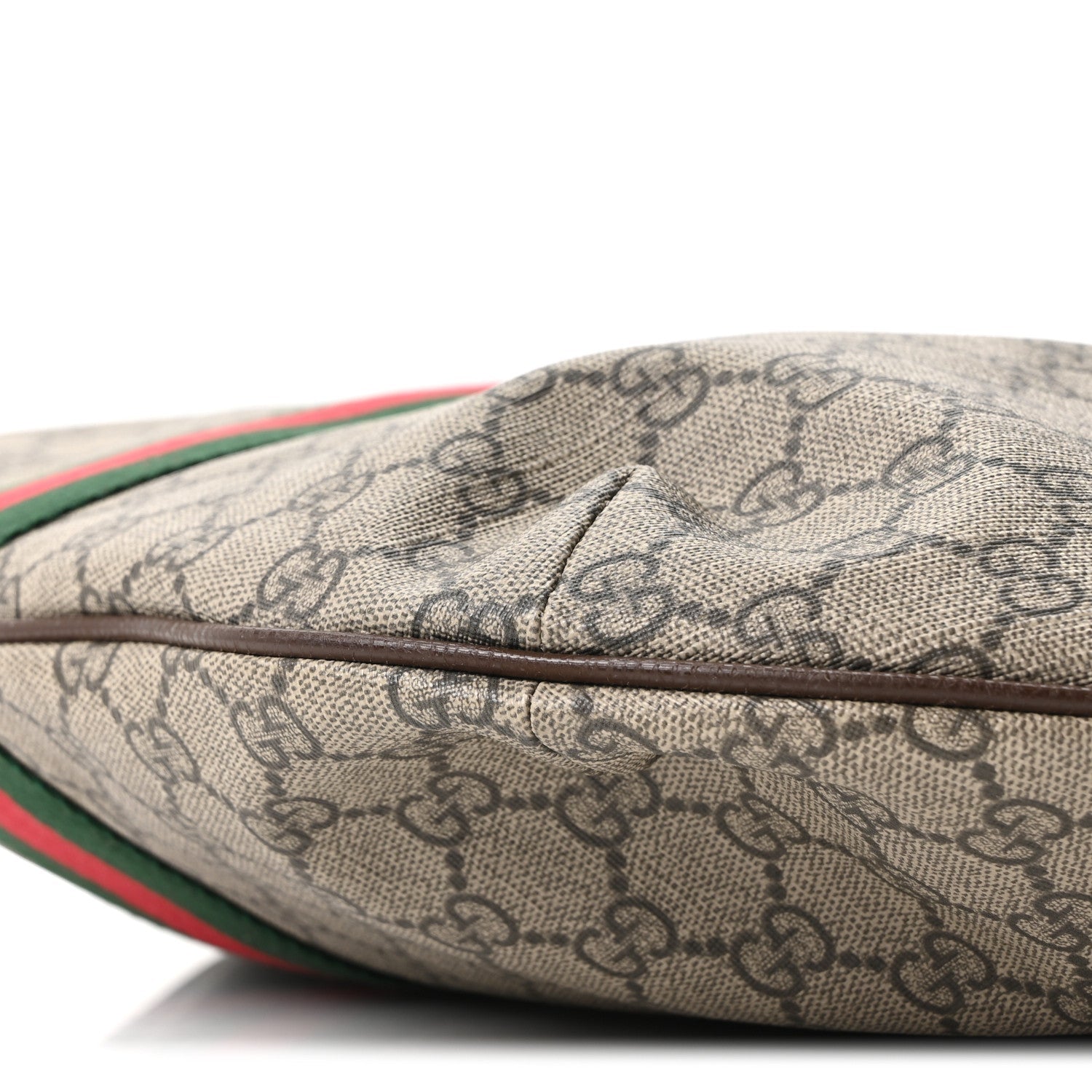 Gucci GG Supreme Monogram Web Ophidia Half Moon Hobo Brown