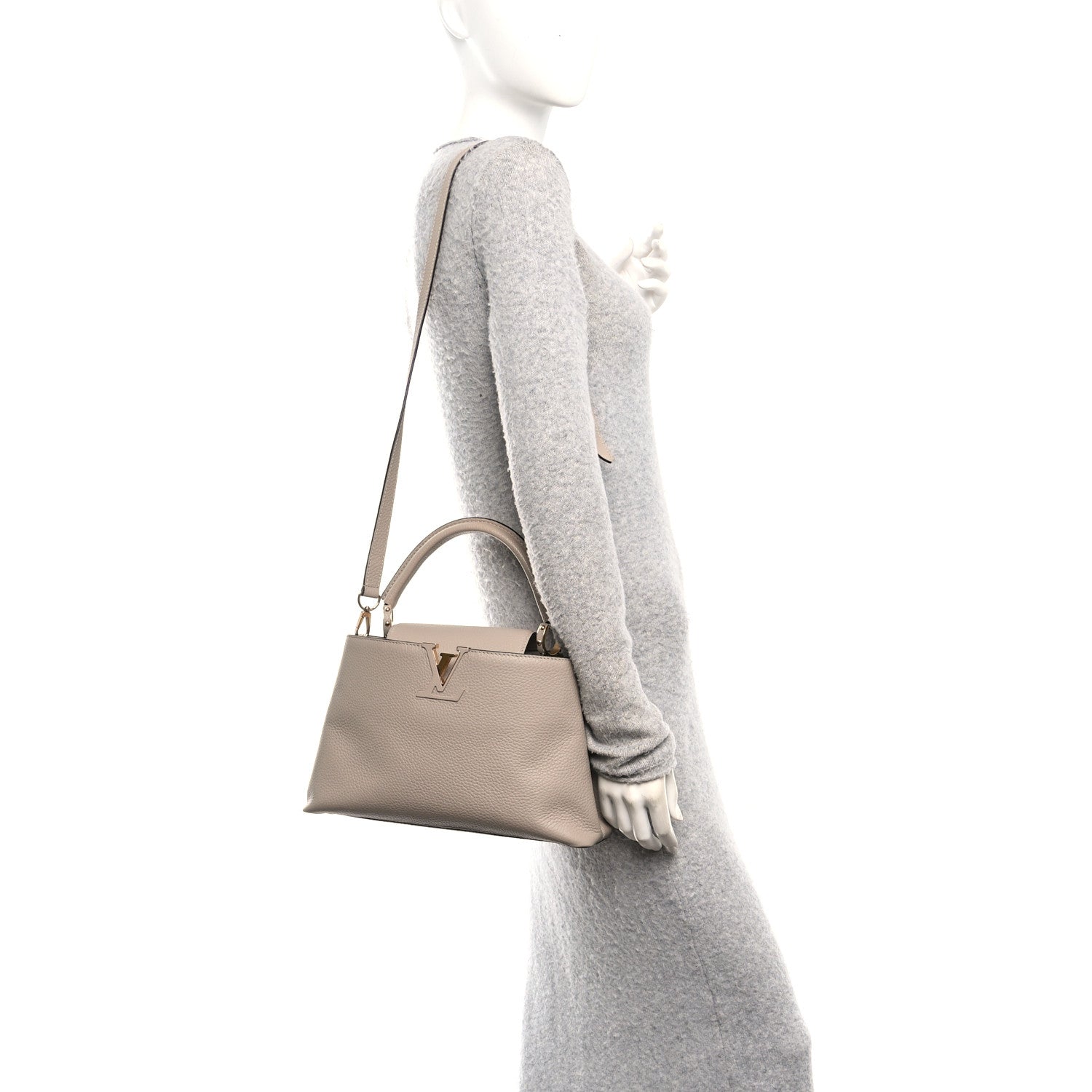 Louis Vuitton Taurillon Capucines PM Galet