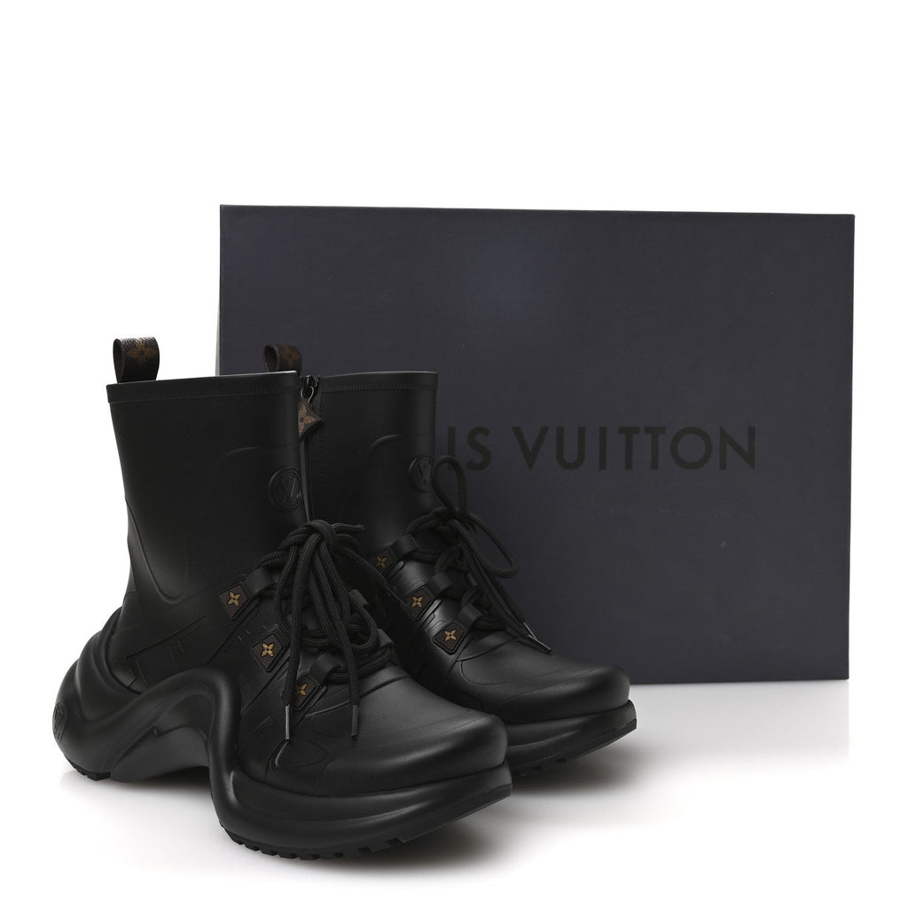 Louis Vuitton Mat Rubber Monogram LV Archlight Sneaker Boots 38 Black