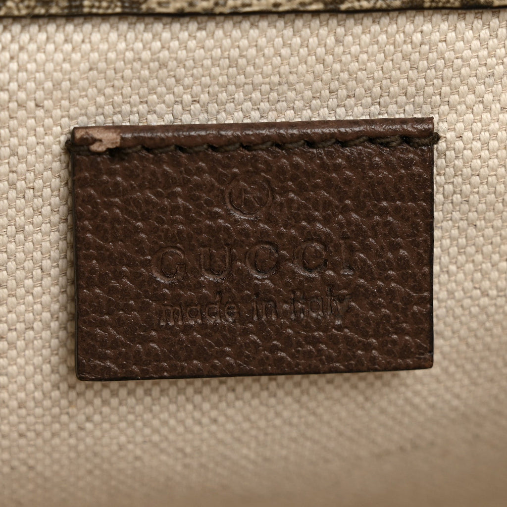 Gucci GG Supreme Monogram Web Small Neo Vintage Double Flap Messenger Bag Beige New Acero