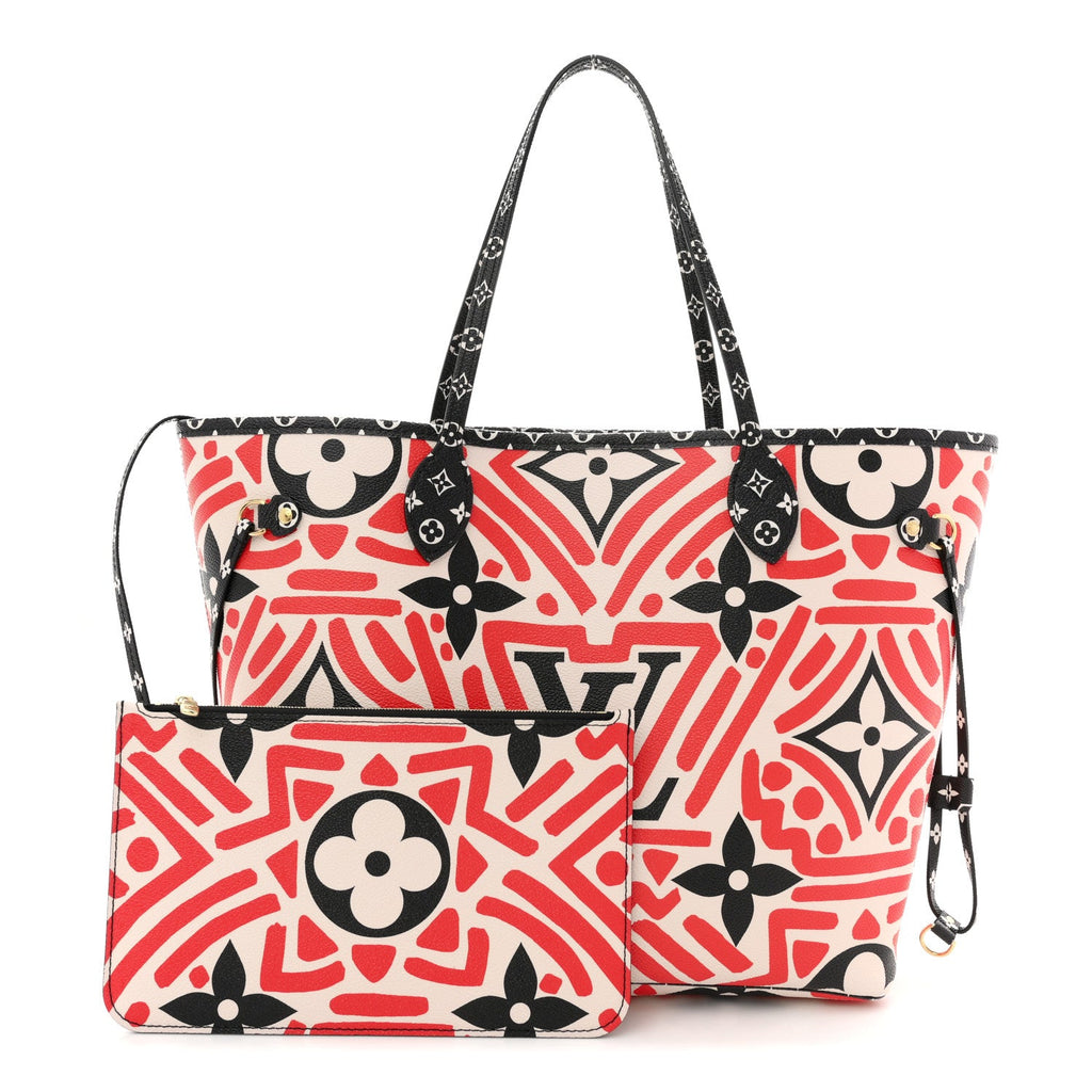Louis Vuitton Monogram Giant Crafty Neverfull MM Creme Rouge Black