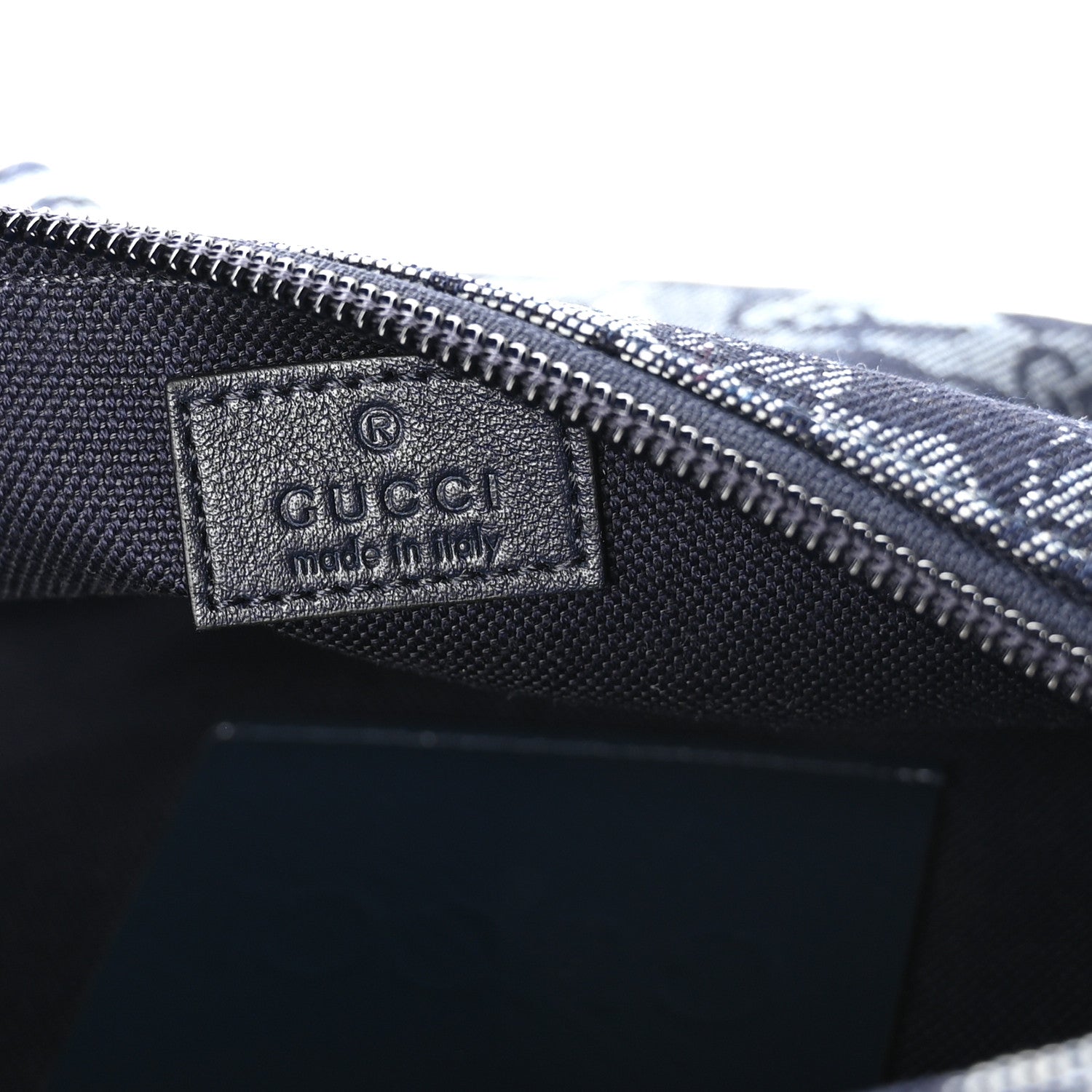 Gucci Denim GG Monogram Camouflage Belt Bag Blue