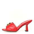 Gucci Nappa Matelasse GG Marmont 75mm Slide Sandals 35 Maple Red